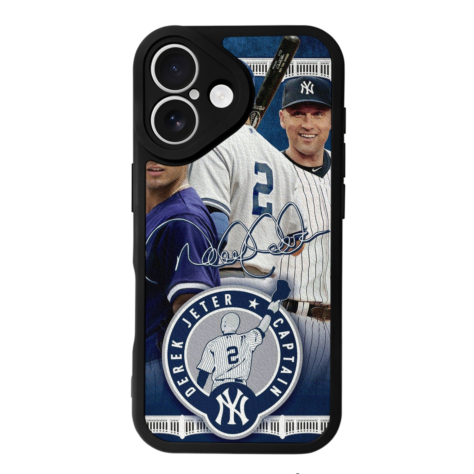 Derek Jeter 92 IPhone 16 Silicone Leather Case – UV Print, Lambskin Texture – Perfect Fit, Wireless Charging Compatible, Scratch Resistant, Precise Cutouts – Stylish Protection For IPhone 16